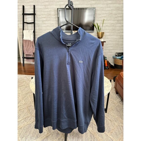 Vineyard Vines Pullover Jersey Cotton 1/4 Zip Performance Long Sleeve Men Size L - Picture 2 of 6
